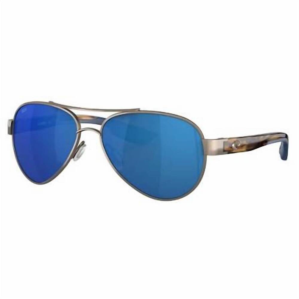 NEW COSTA DEL MAR men's loreto 580p sunglasses in golden pearl / blue mirror